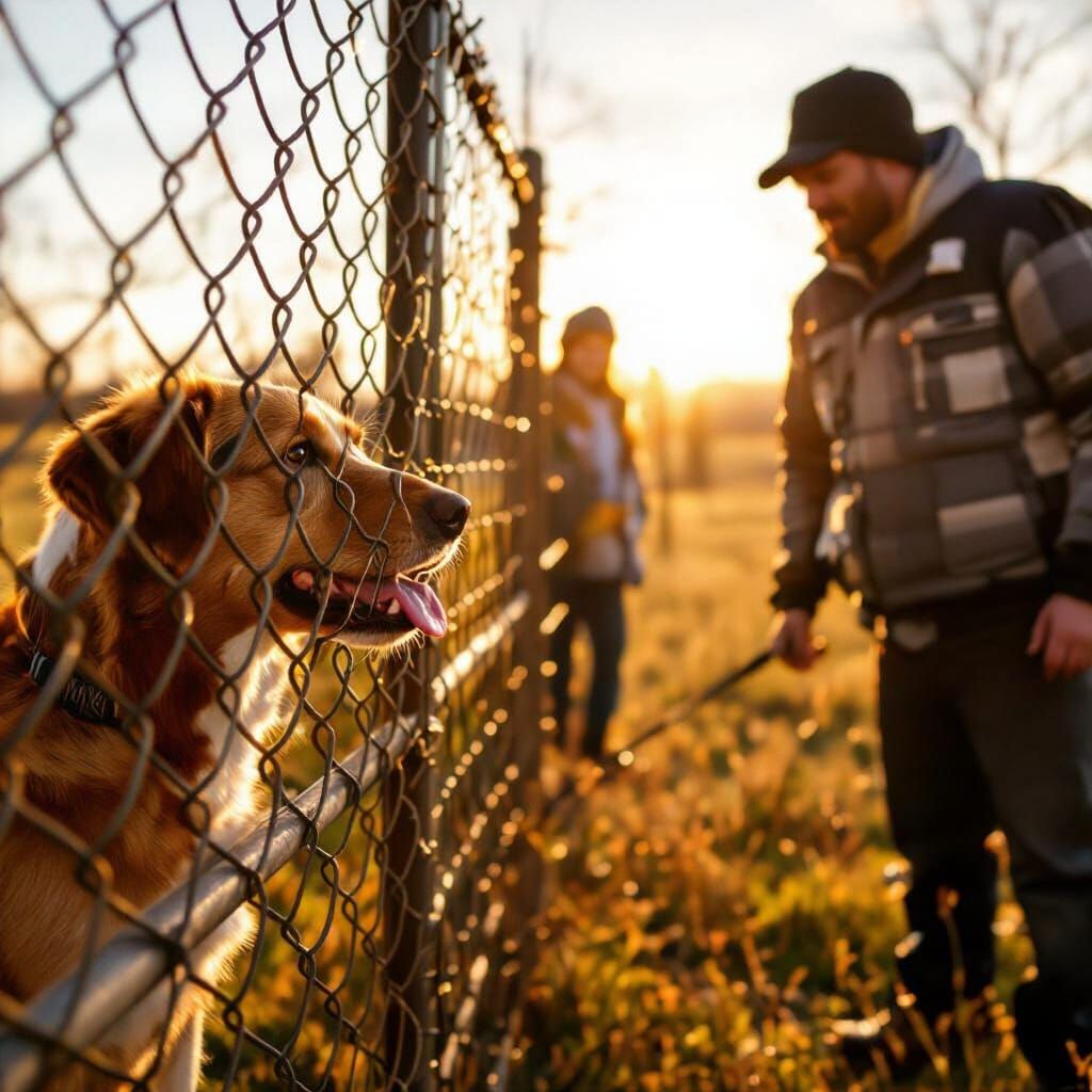 Dog Behind Fence Sticking Tongue Out