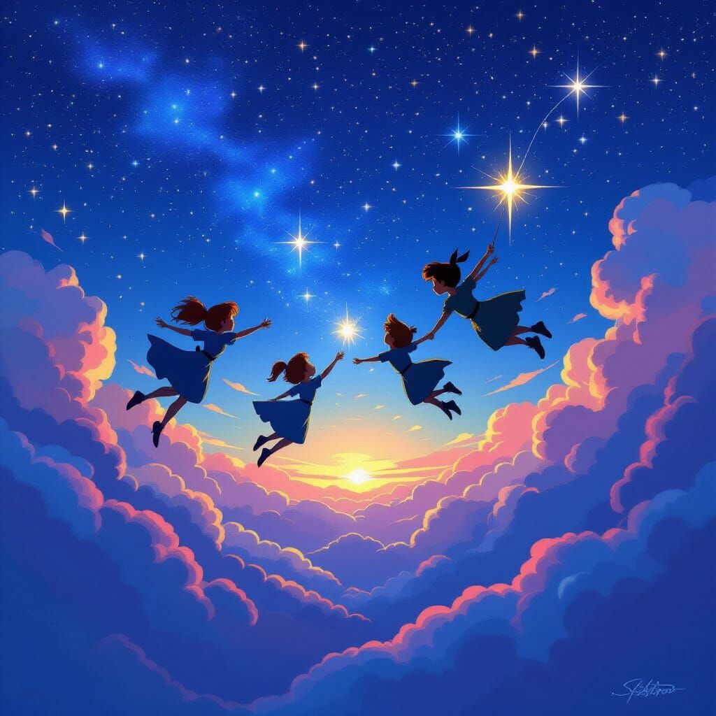 Peter Pan's Flight to Neverland in HDR