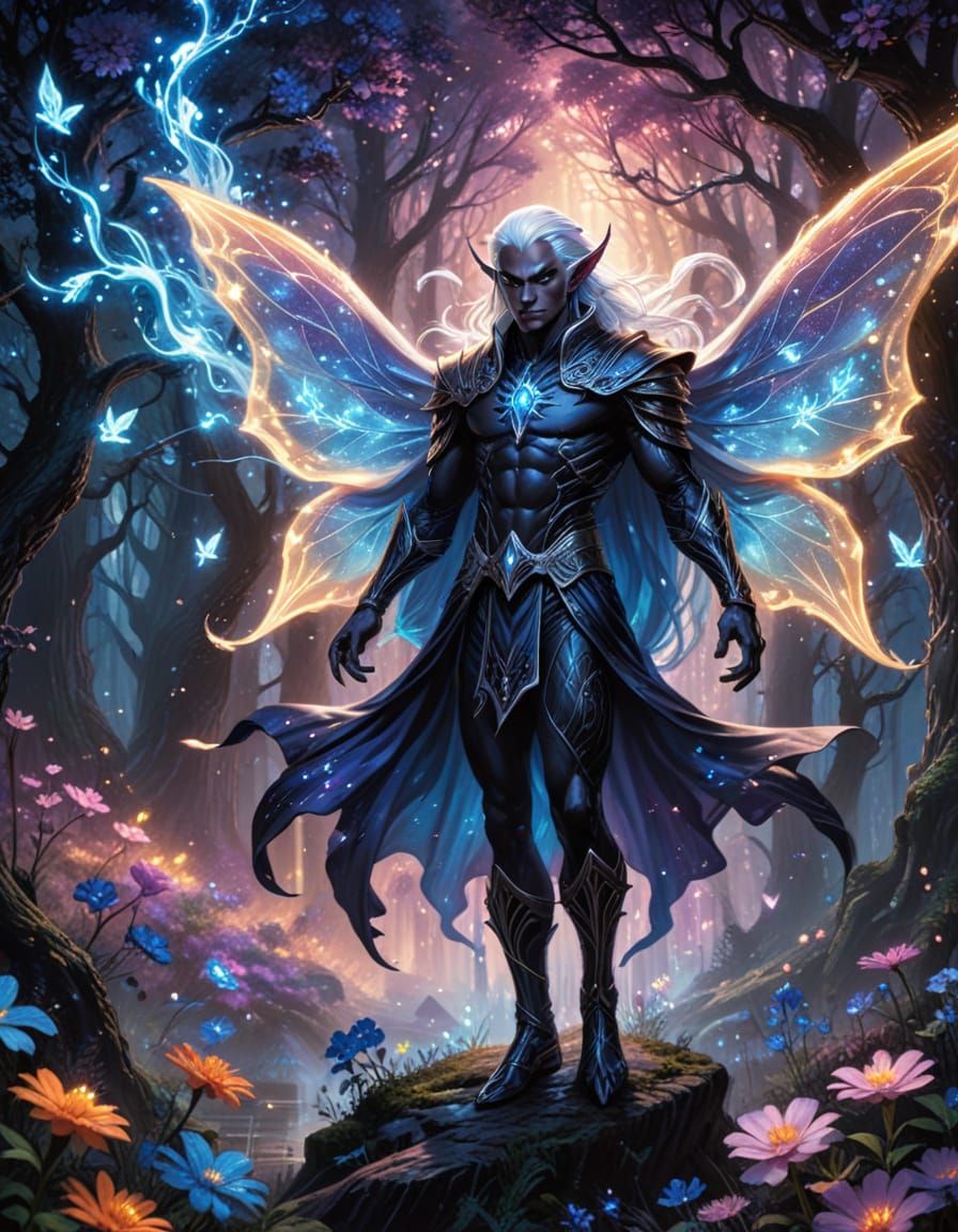 Dark Elf Knight in Enchanted Forest