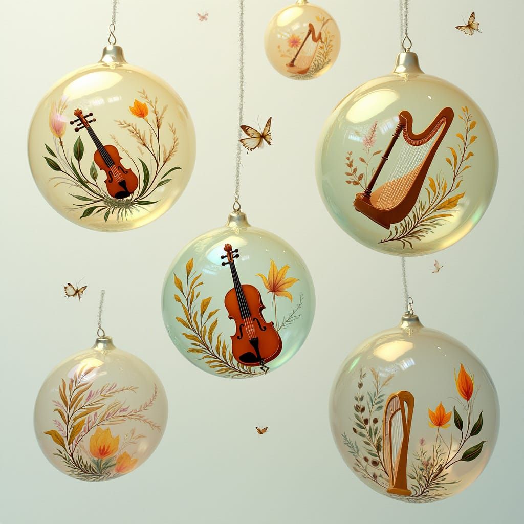 Whimsical Bubbles Containing Musical Delights in Pastel Hues