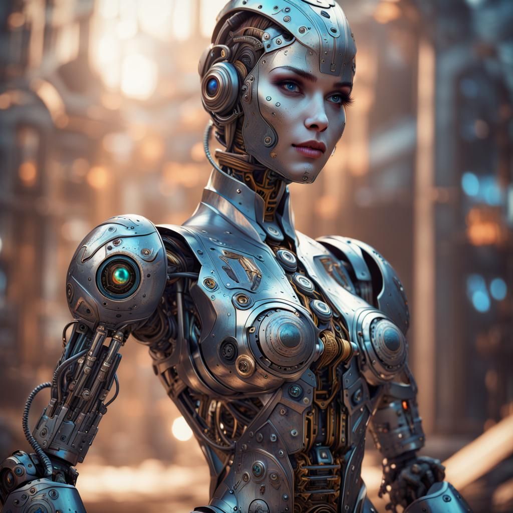 Lifelike Metal Robot Engraved with Positive Message