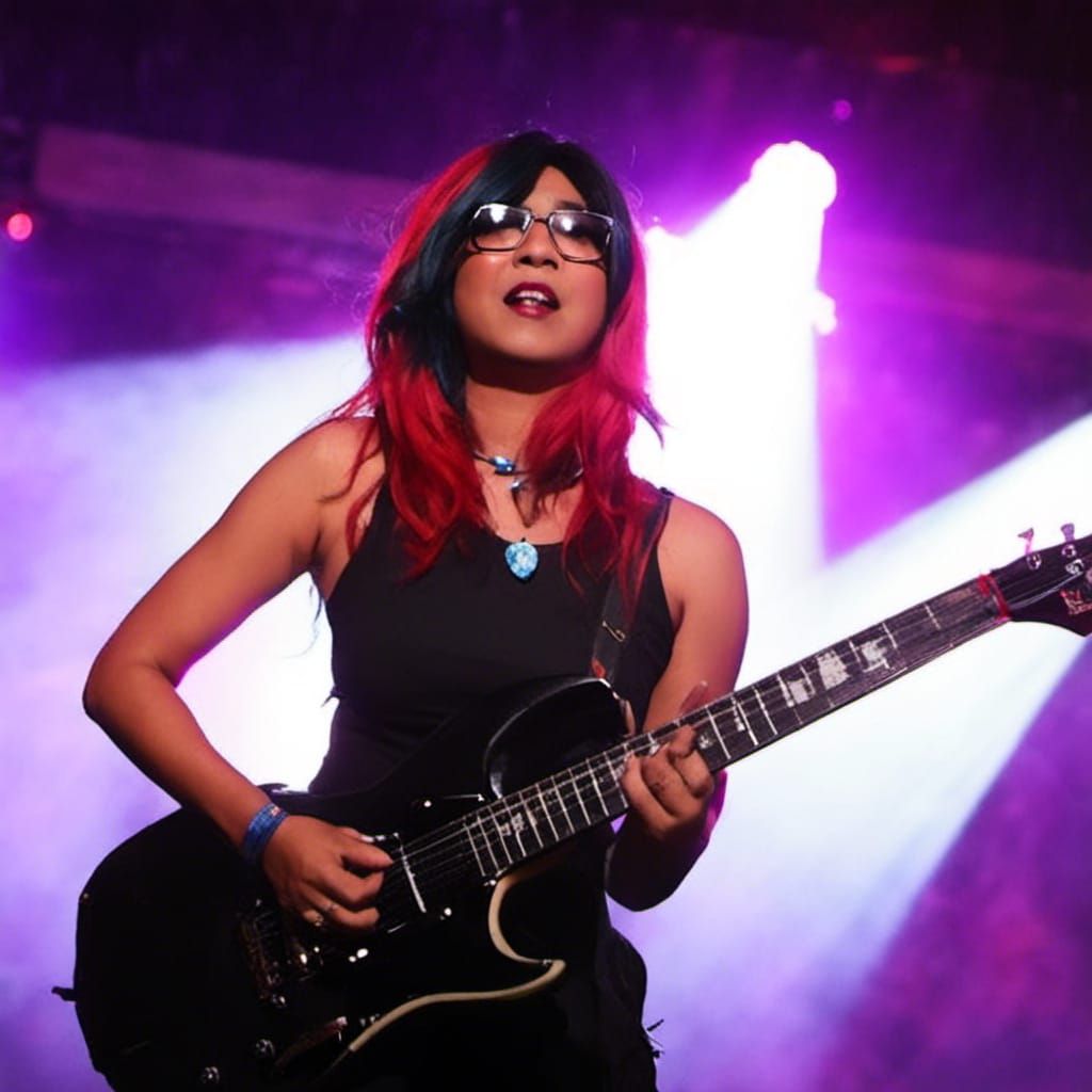Asian Gal Rocking Out On Stage