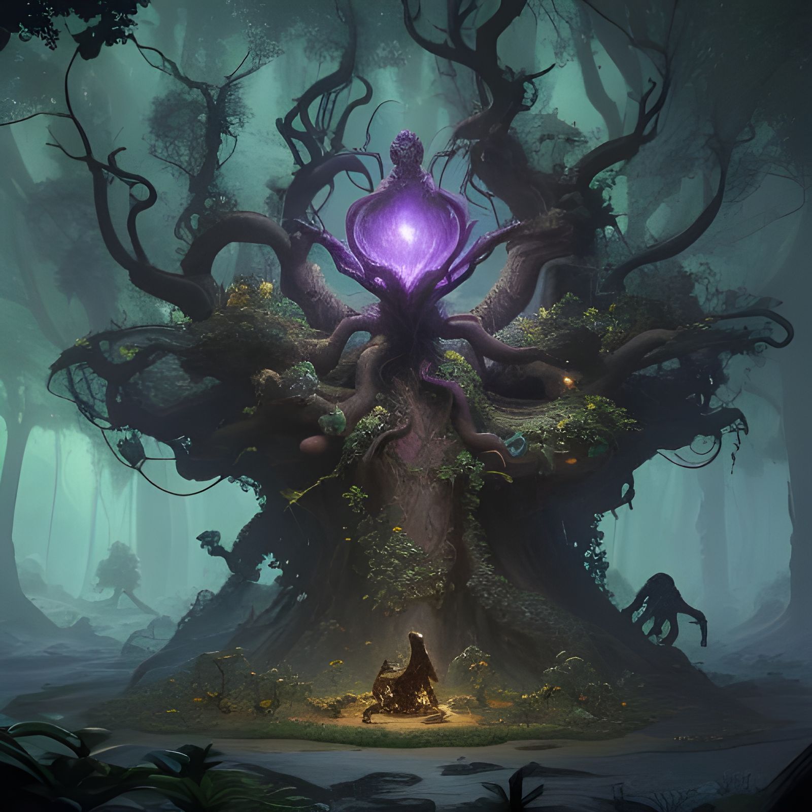 Intricate Alien Terrarium: Primordial Ooze and Life