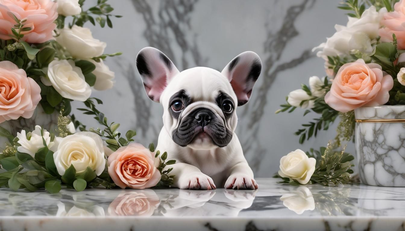 Hyperrealistic French Bulldog Puppy in Mystical Forest