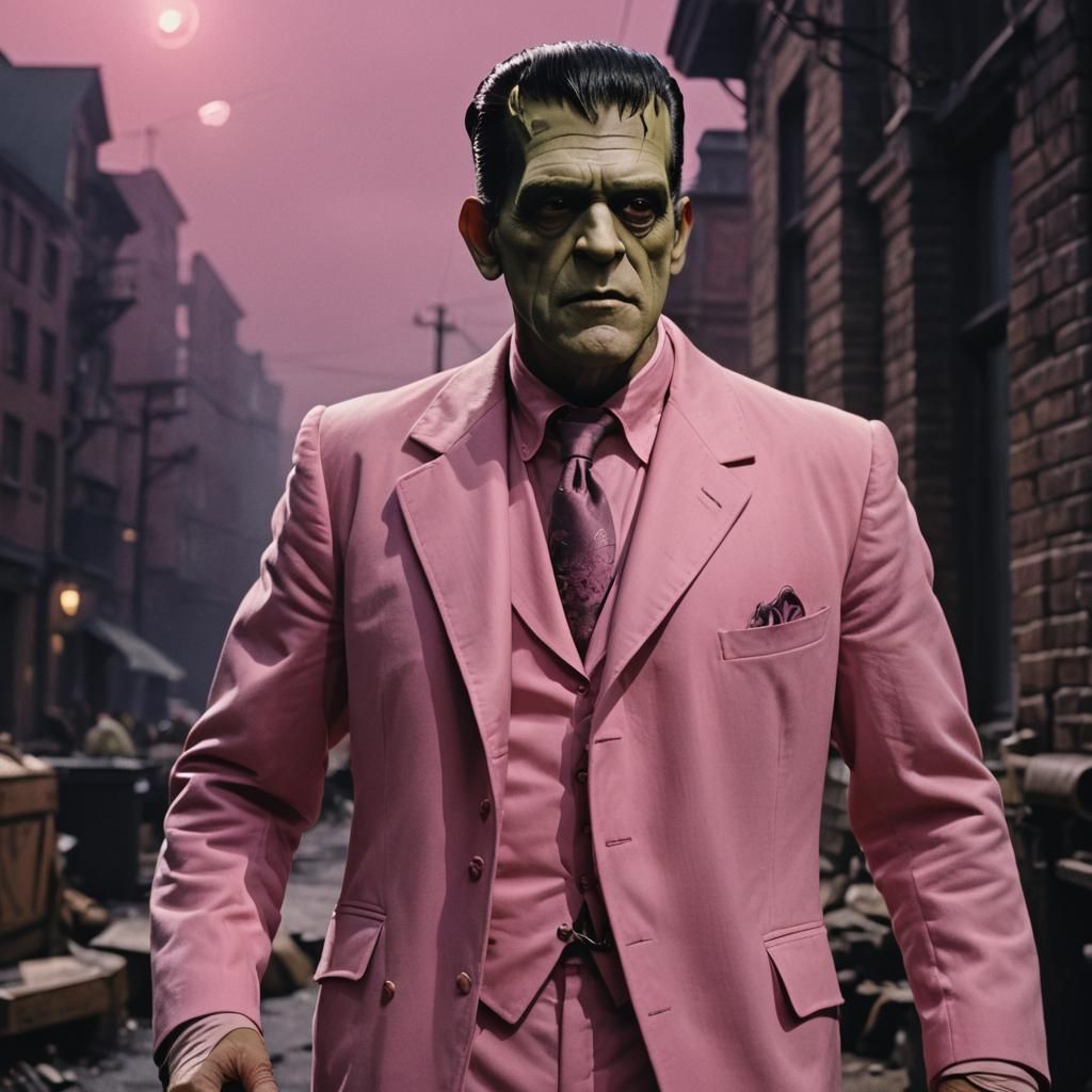 Frankenstein's Monster Dons a Pink Suit