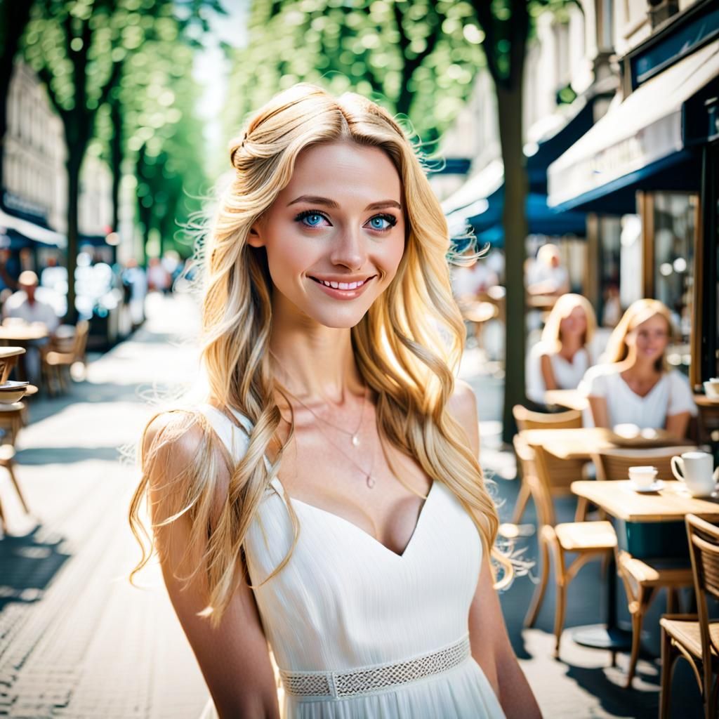 Charming Girl in Vienna Cafe: Analog Film Photography