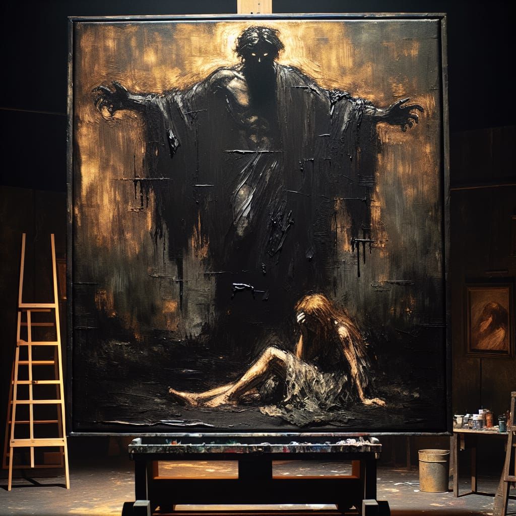 Grim Impressionist Painting: Misogyny Personified in Black O...