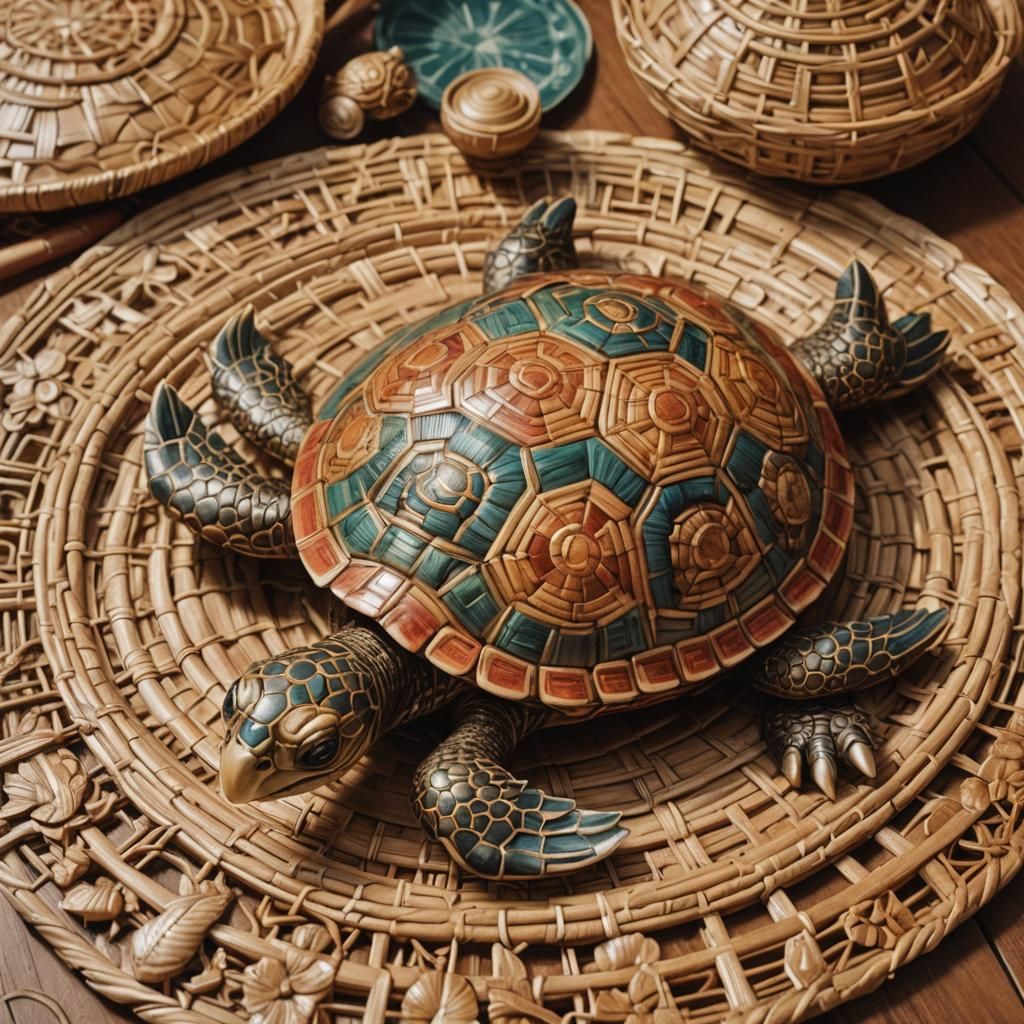 Rattan Shell Turtle in Anime Style