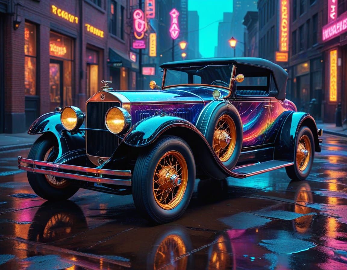 1924 Packard in Epic Cinematic Synthwave Style
