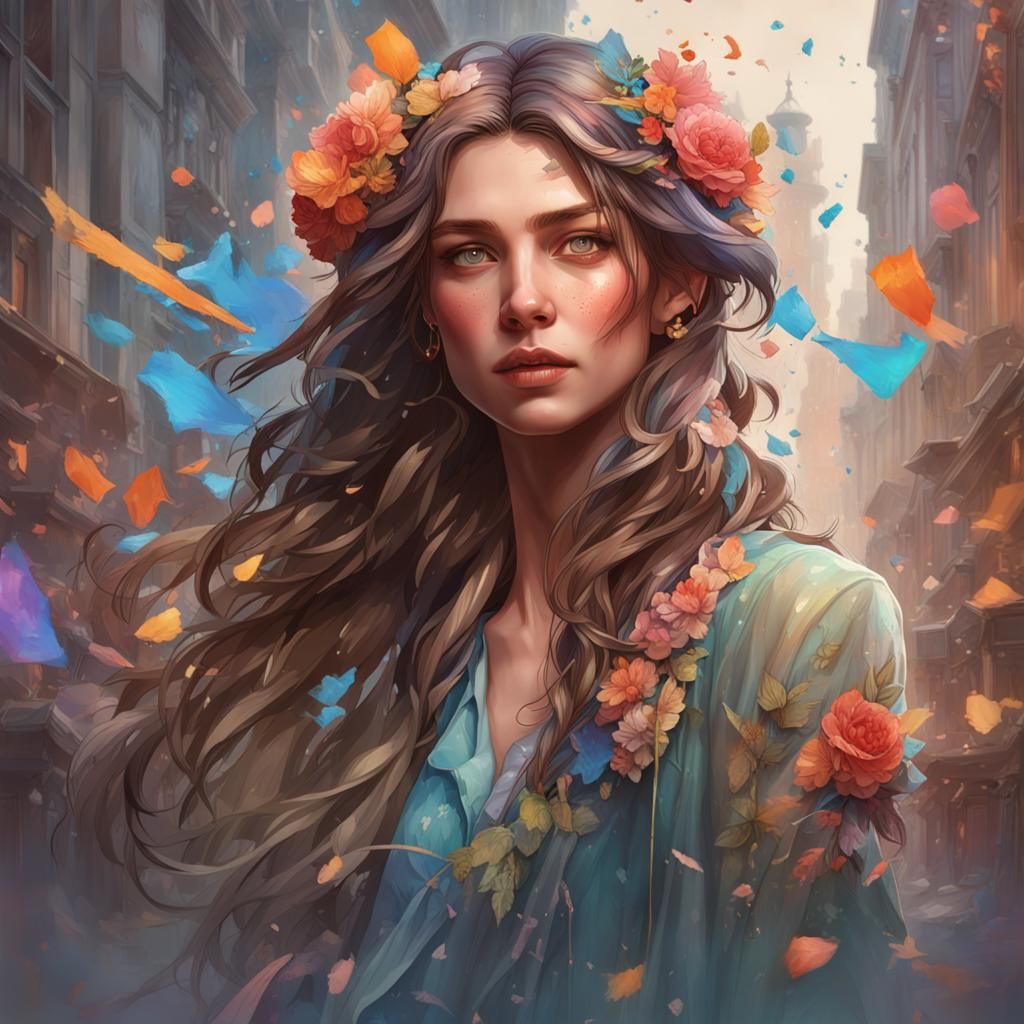 Hyperdetailed Portrait of a Woman in Art Nouveau Style