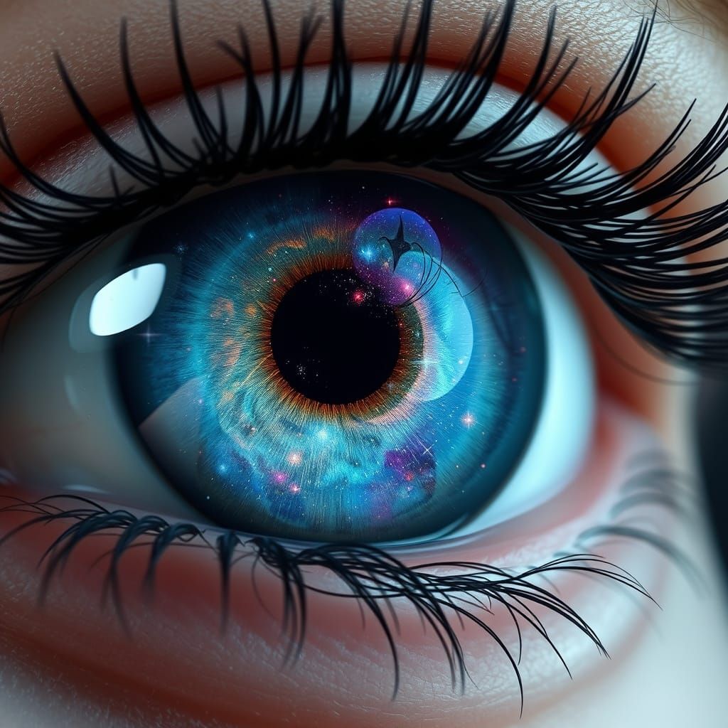 Cosmic Eye: A Surreal Galaxy Reflection