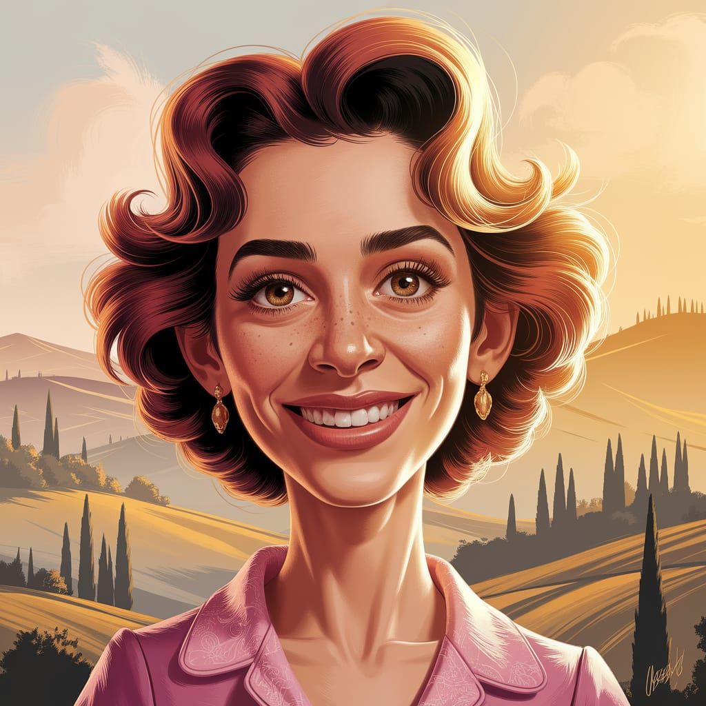 Stylized Caricature of Ana de Armas in Digital Art