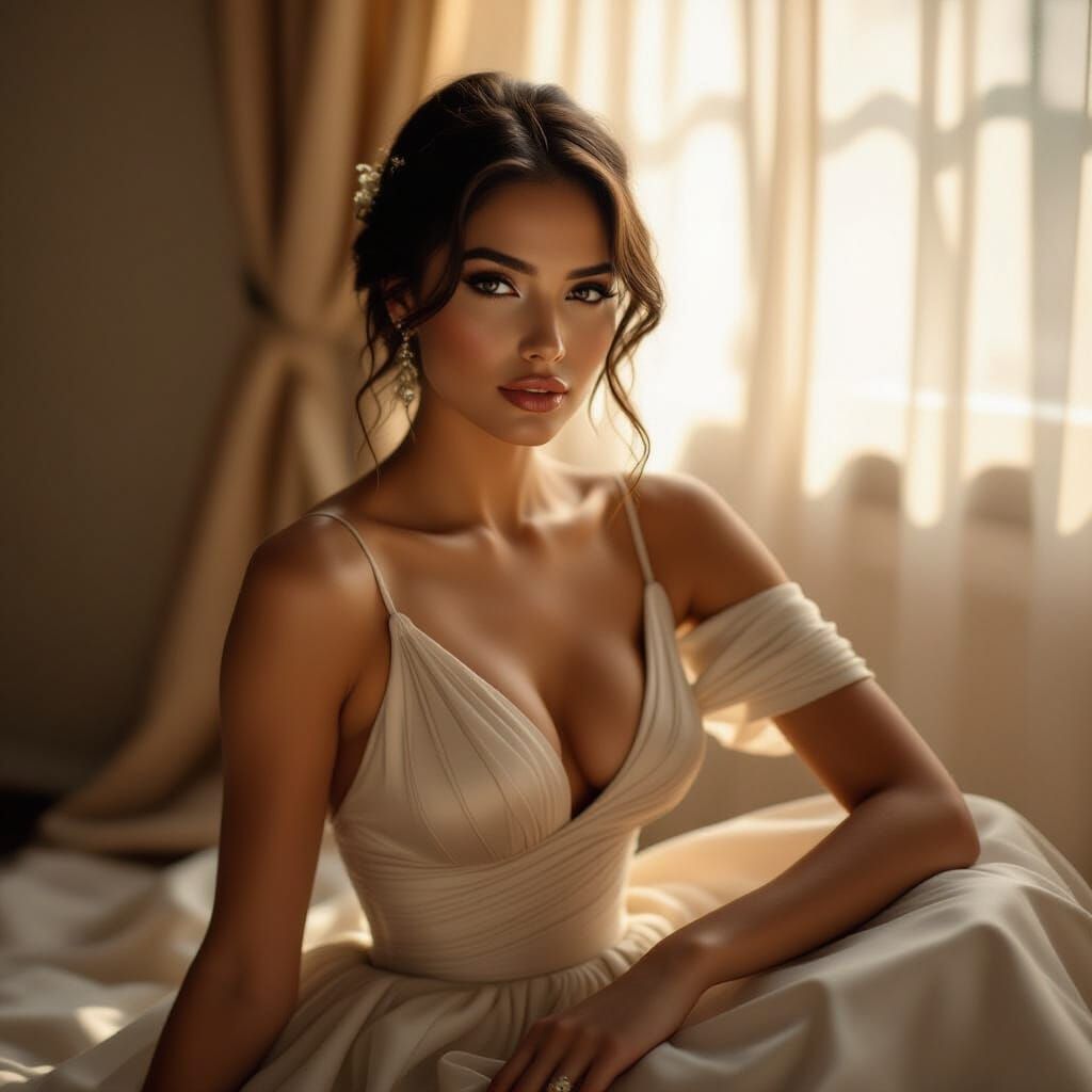 Faith Da Silva Posing Elegantly in Flowing Gown