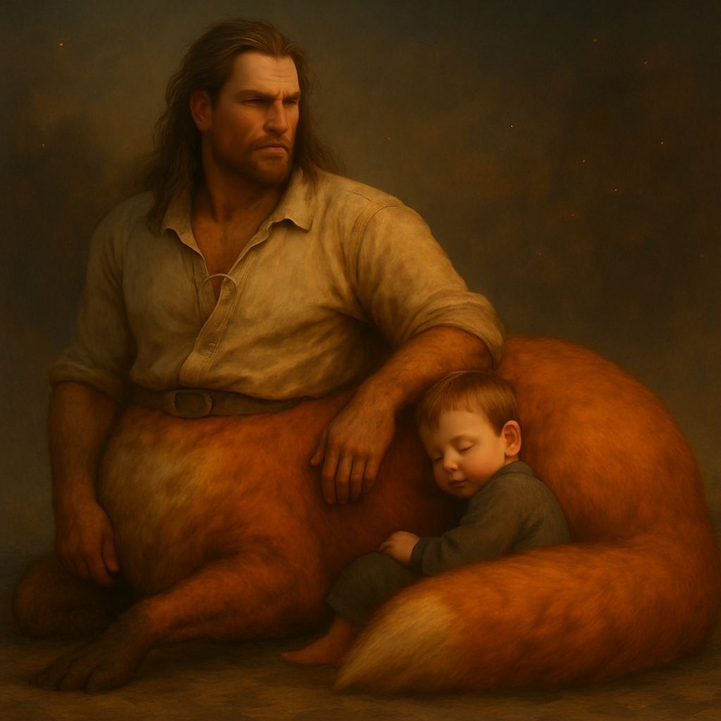 Centaur and Child in Fantasy Illustration