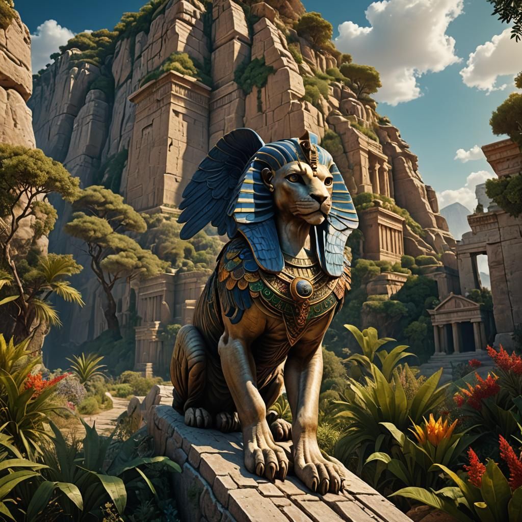 Greek Sphinx on the Road to Thebes