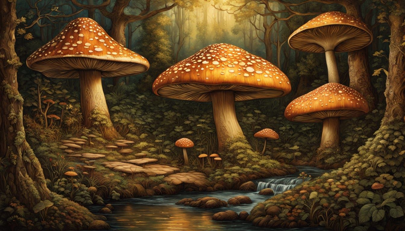 Surreal Wood Carving of Alice in Wonderland Scene in Intrica...