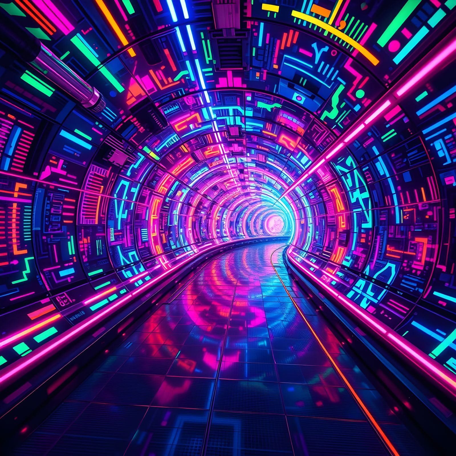 Vibrant Tunnel Art Inspired by Trance Music