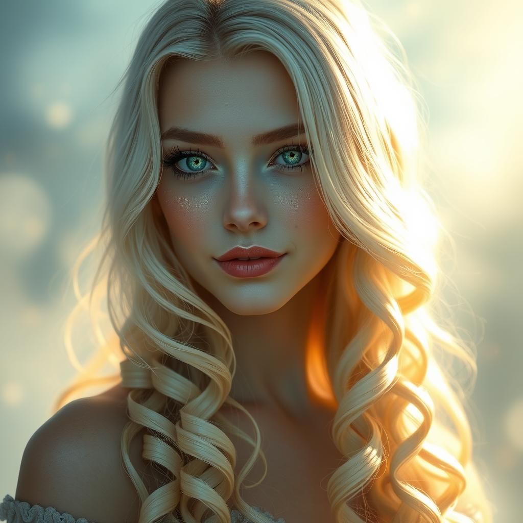 Woman with Heterochromia in Dreamy Lighting