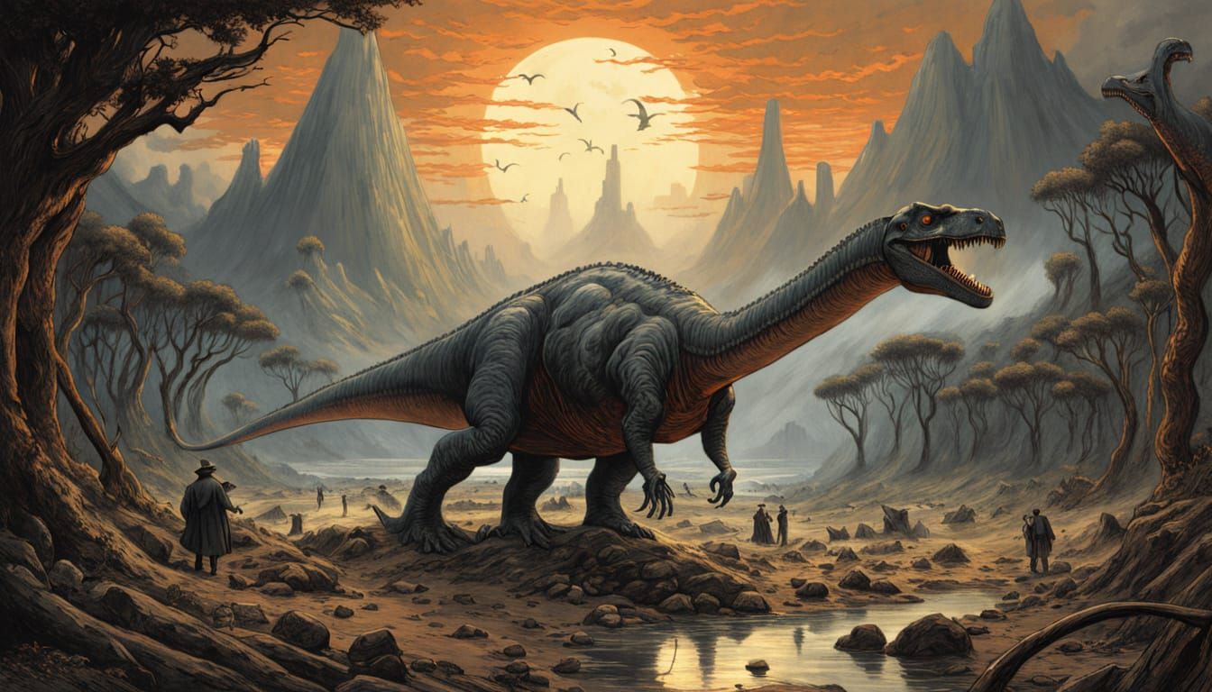 Jurassic Hatchling in Hyperdetailed Landscape, Epic Scale