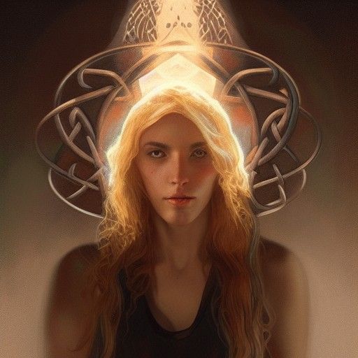 Celtic Miller Portrait with Magic Vortex, Detailed Digital A...