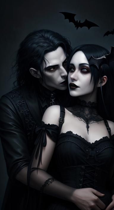 Gothic Oil Painting of a Romantic Couple