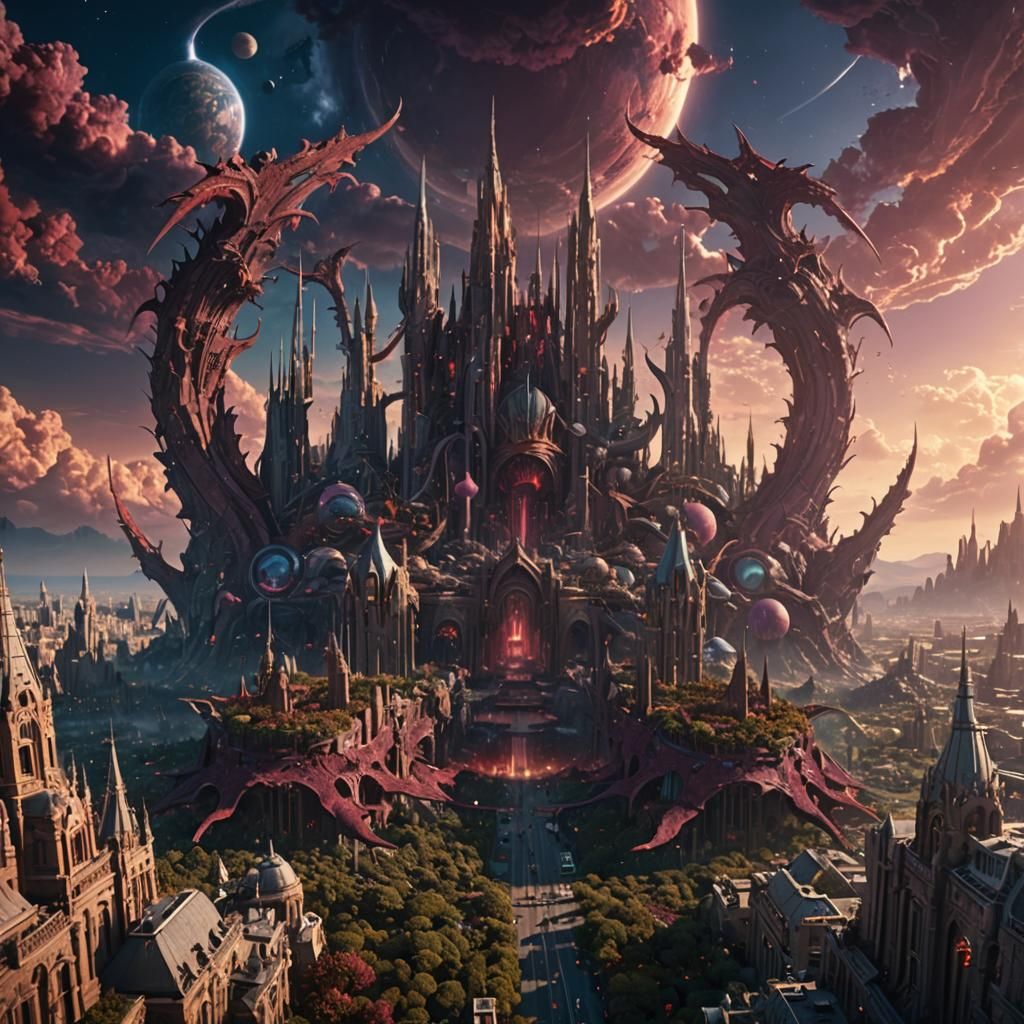 Vast Alien Cityscape on Distant Planet