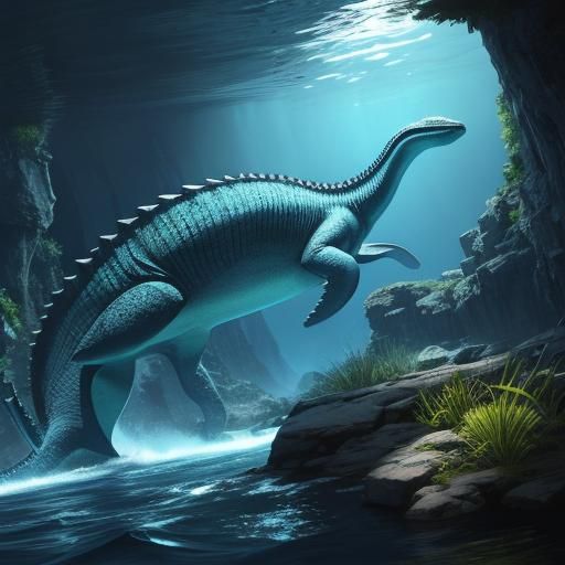 plesiosaur a water dwelling dinosaur.