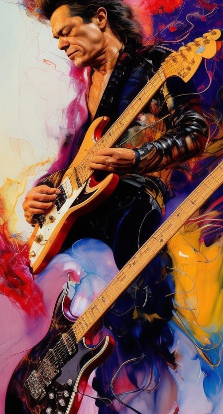 Electric Guitar Portrait in Hyperrealistic Style