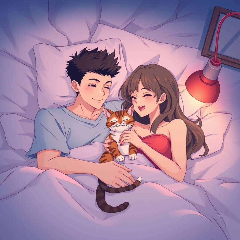 Charming Couple Cuddle Scene