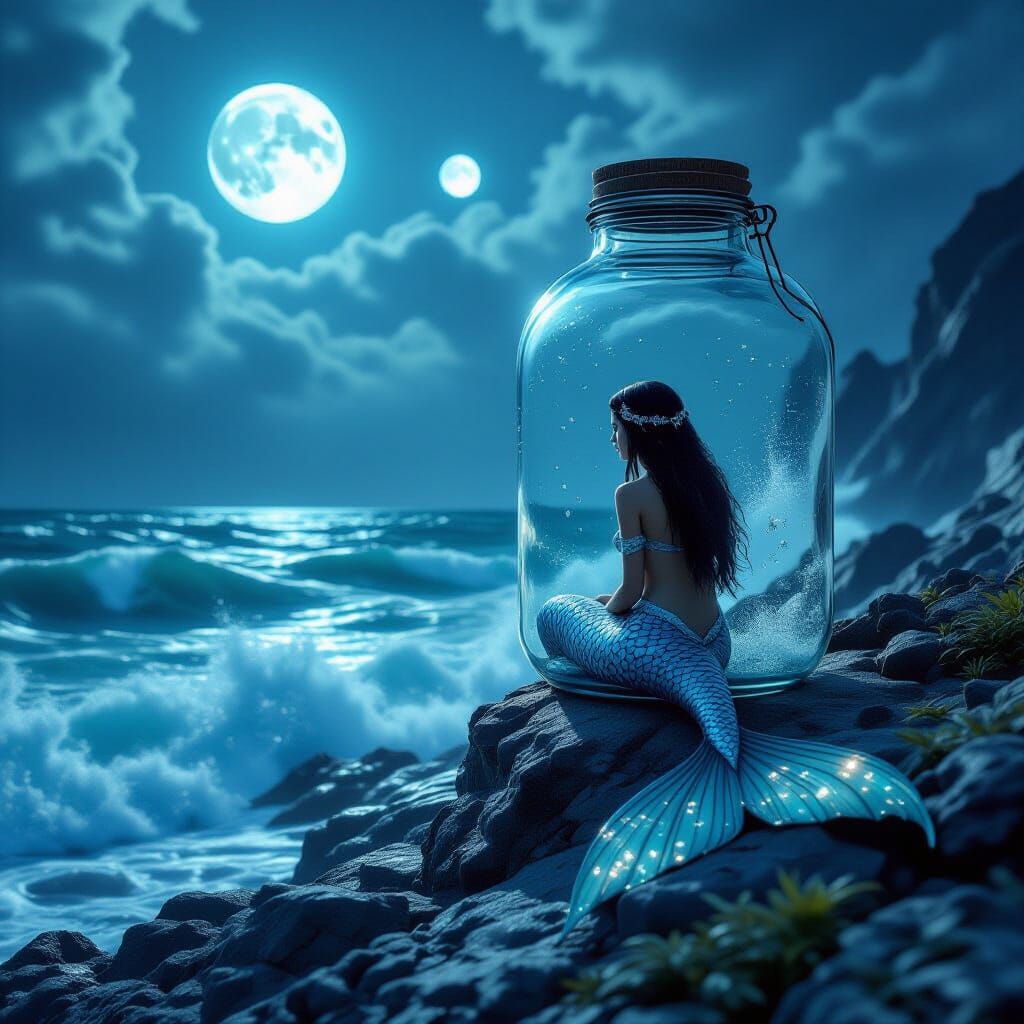 Mermaid in a Bottle on Alien World
