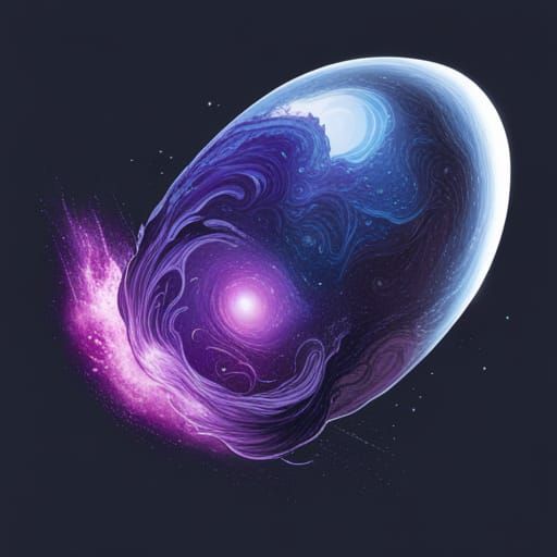 Planet and Nebula in Comic Book Style