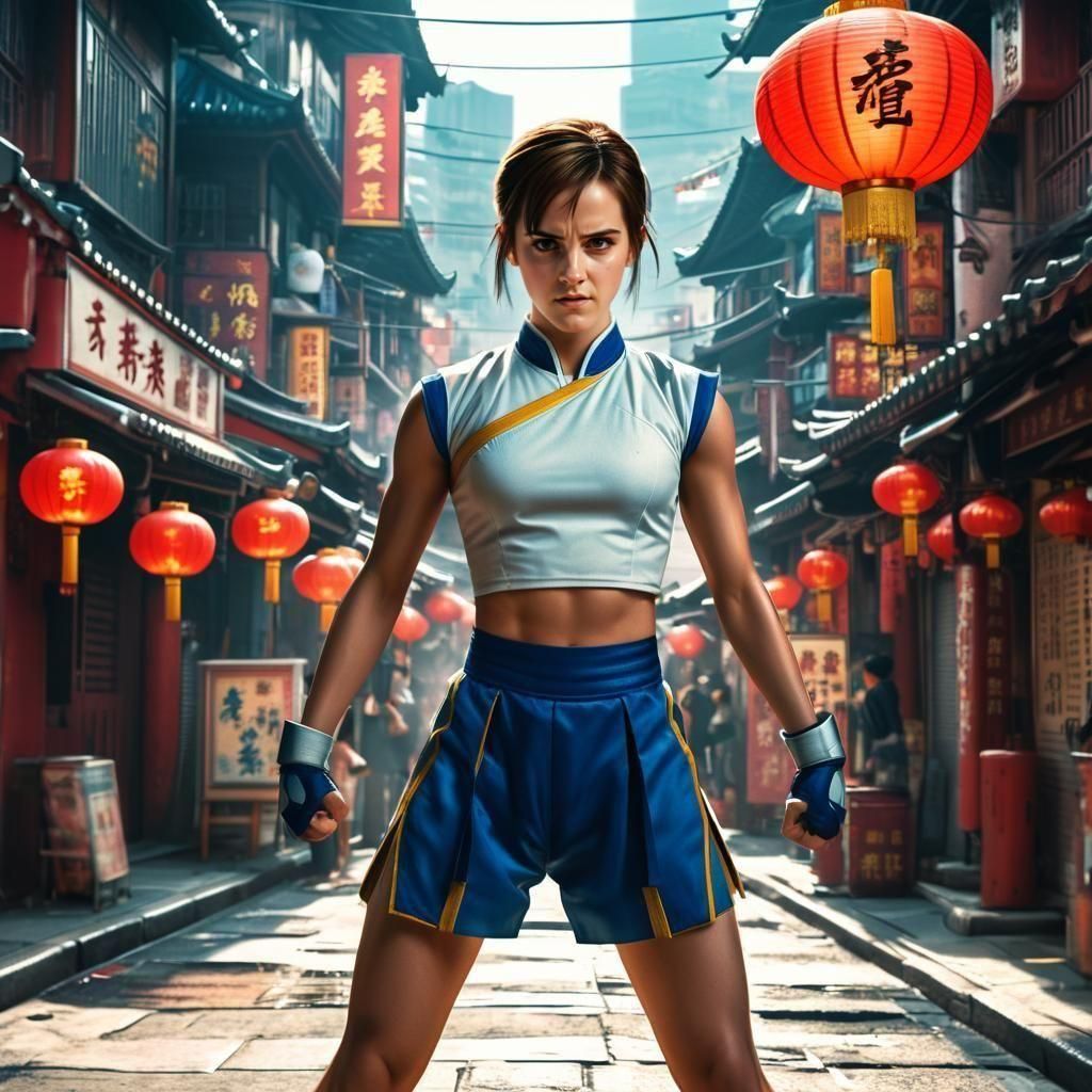 Emma Watson as Chun-Li in Chinatown Setting