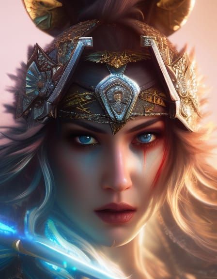 Barbarian Warrior in Wilderness: Fantasy Art Portrait