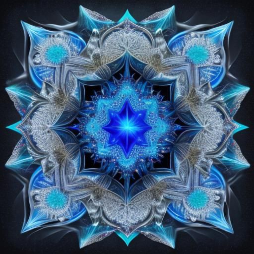 Brilliant Crystals with Abstract Fractal Textures