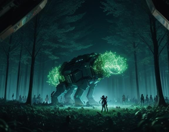 Futuristic Forest Dance Party in Cinematic 3D