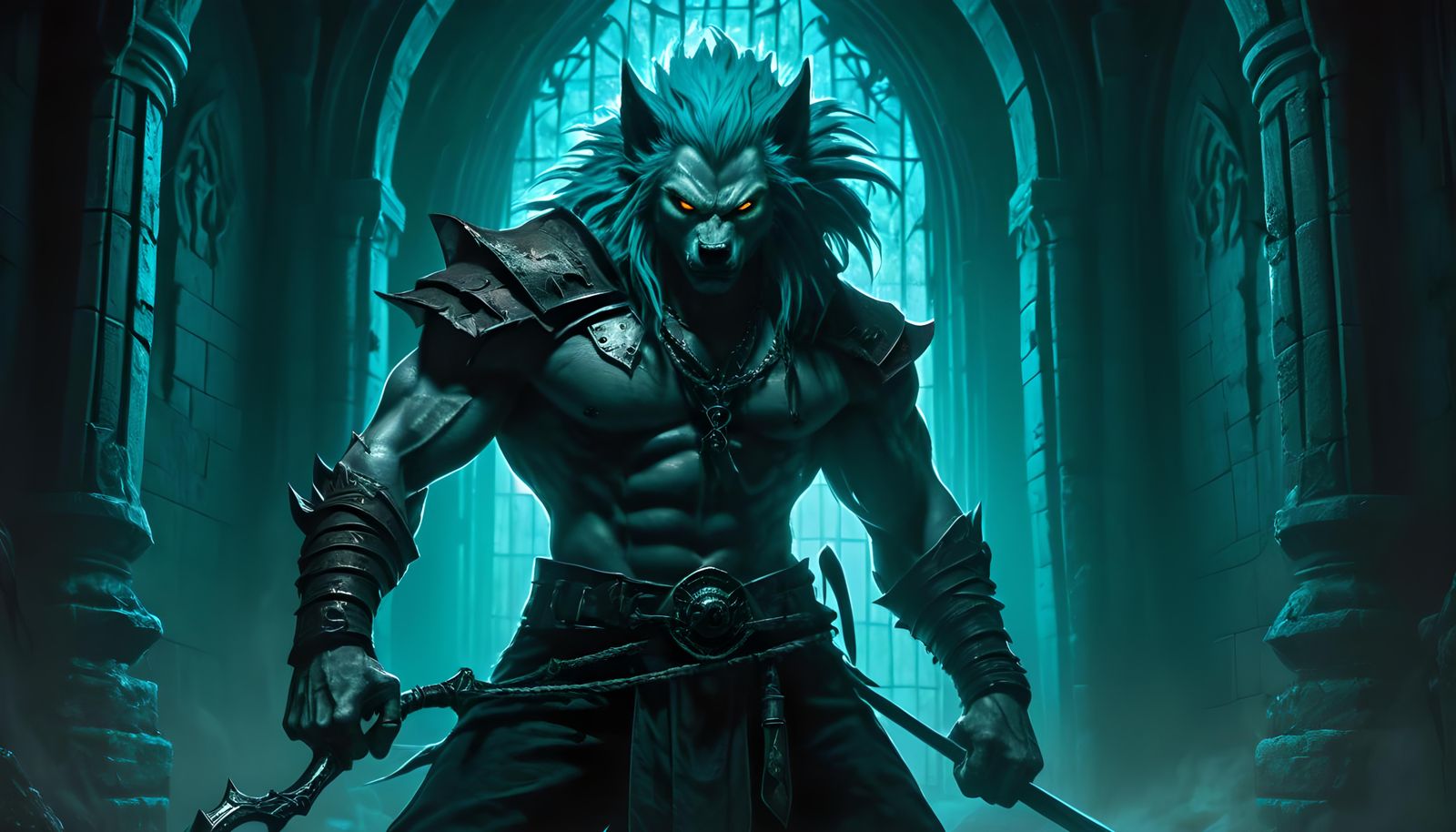 Gothic Saiyan Werewolf with Vampire Killer Whip