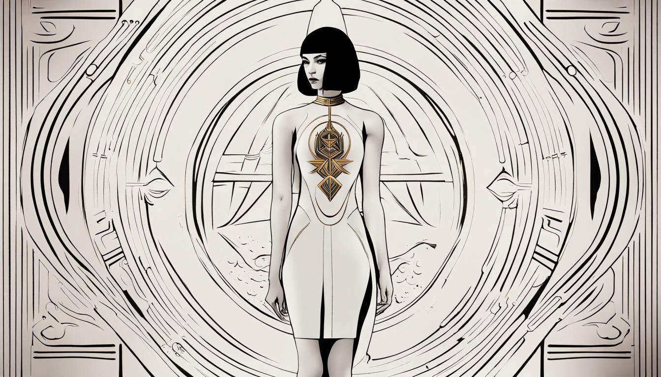 Futuristic Woman with Holographic Ouija Board in Star Trek S...