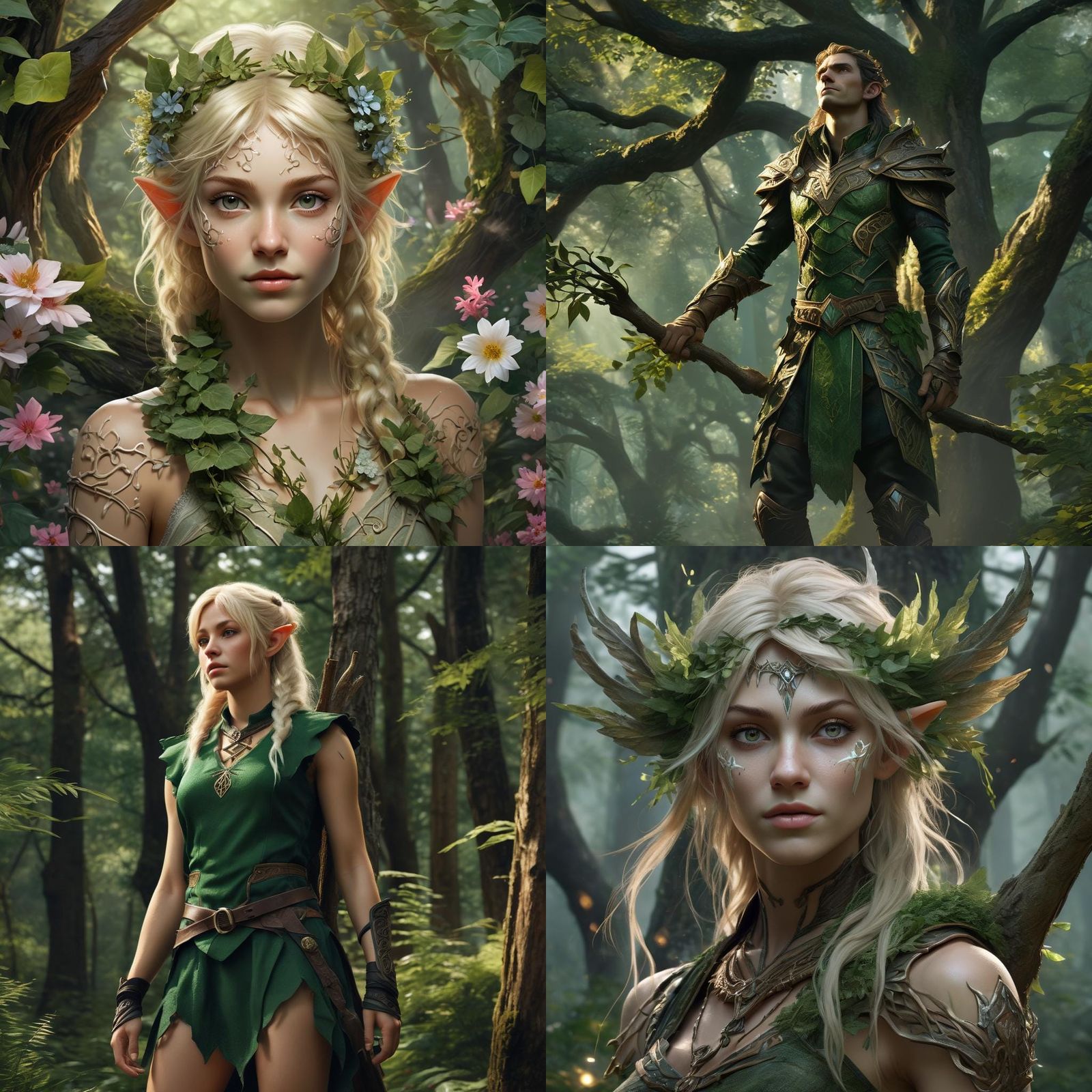 Wood Elf Druid with Green Eyes