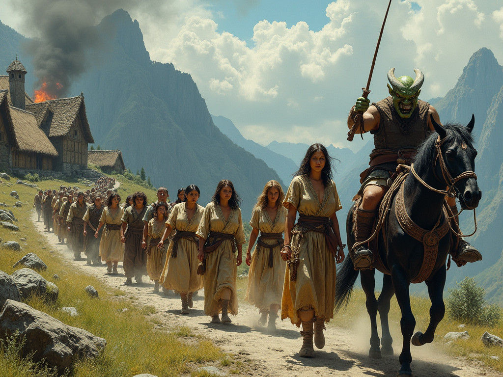 Dark Fantasy Village Under Siege