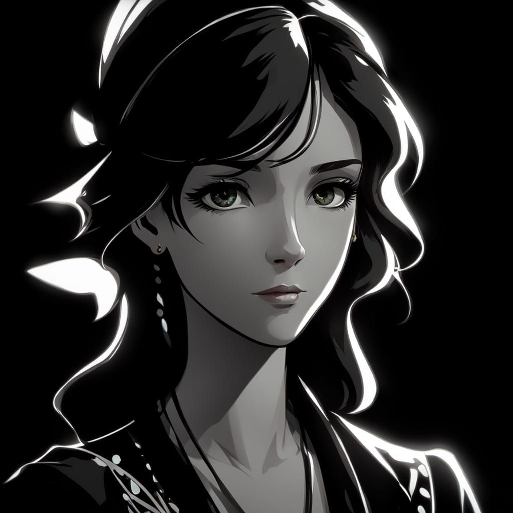 Elegant Woman in Art Nouveau Digital Art