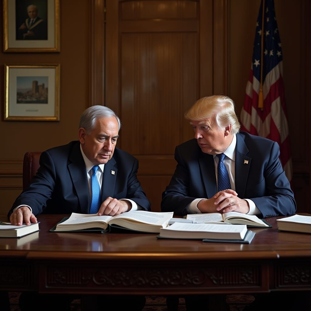 Netanyahu and Trump in Realistic Portrait