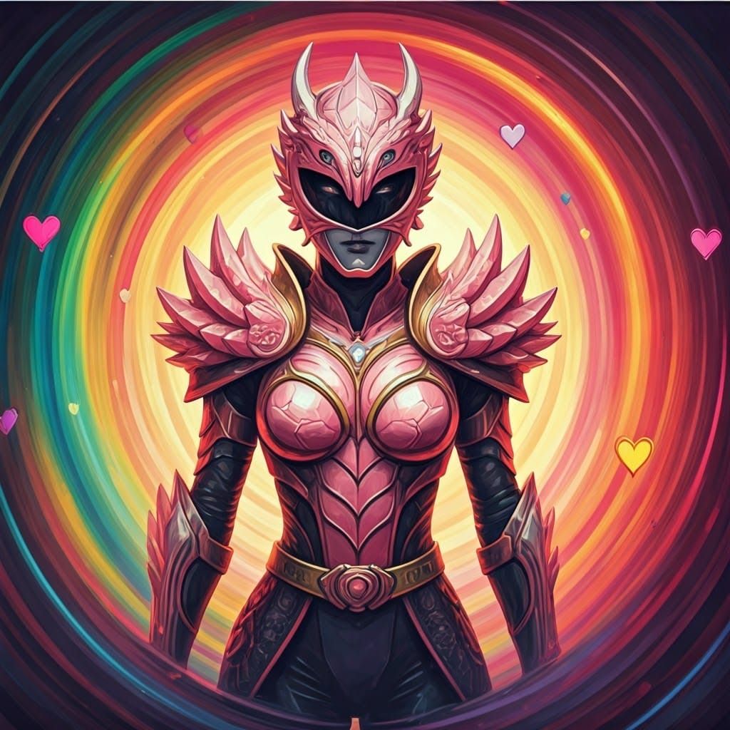 Rose Quartz Power Ranger in Rainbow Vortex