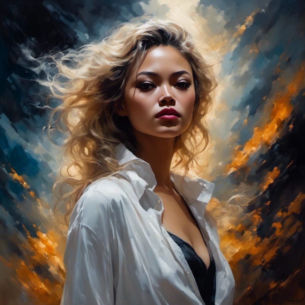 Stormy Beach Walk Watercolor Painting