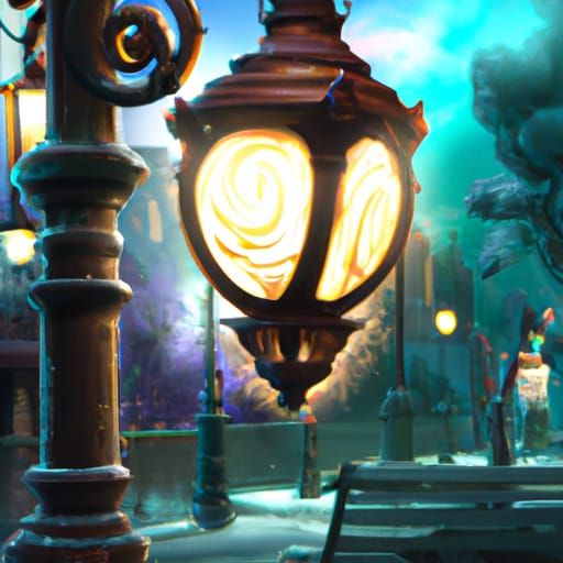 Victorian Street Lamp: Detailed Matte Painting