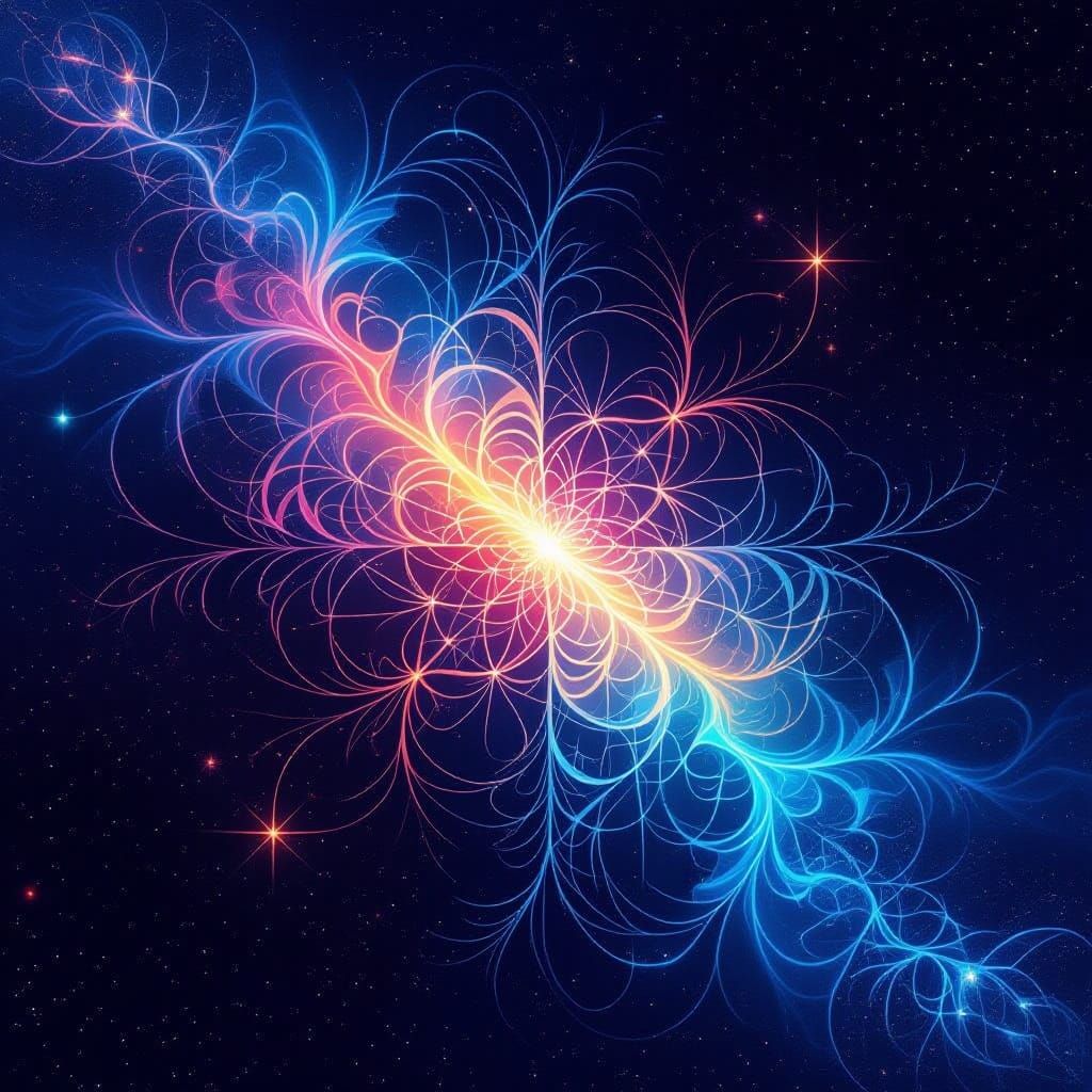 Shimmering Starlight Fractals in Digital Painting Style