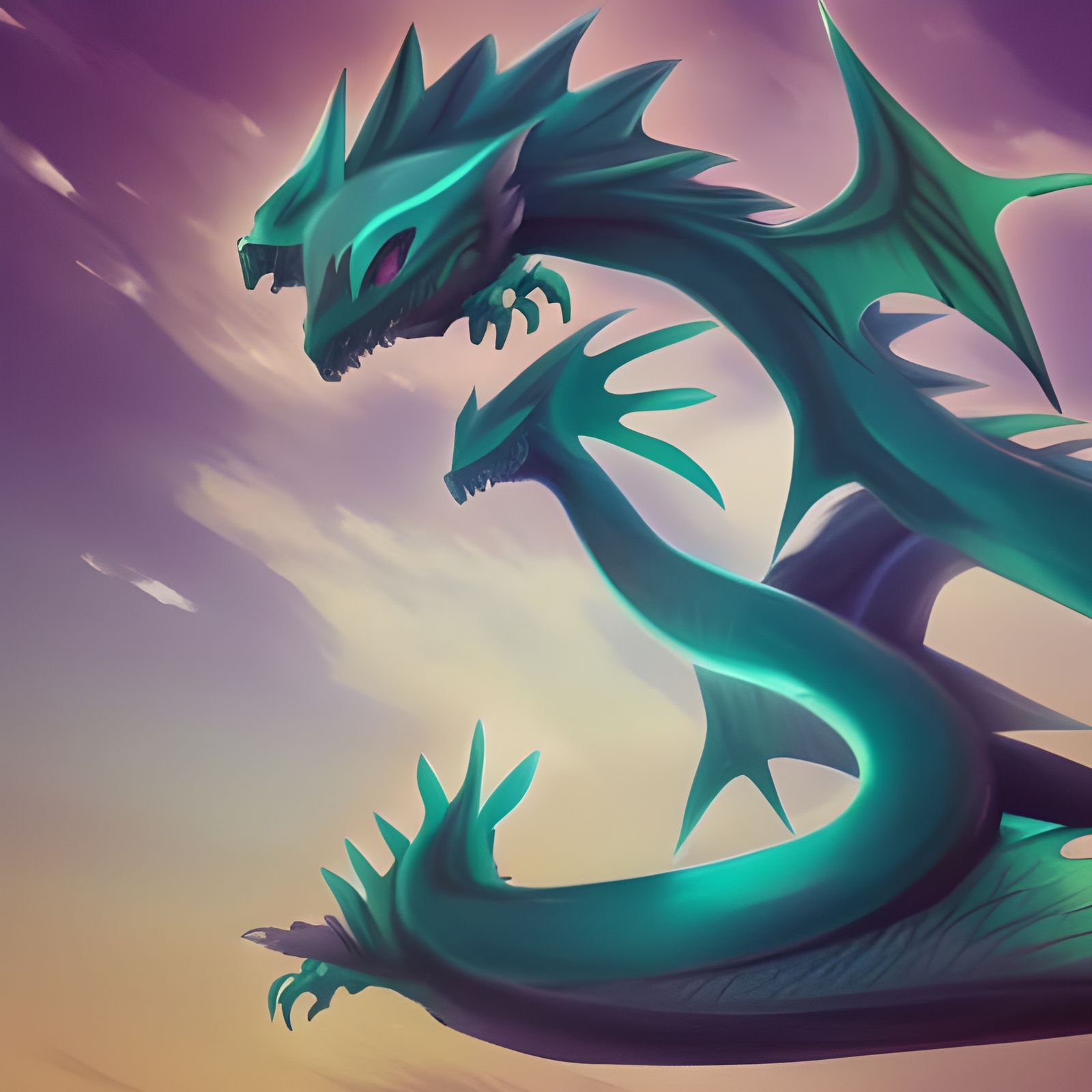 Anime Dragon with Polished Dragon-like Tail