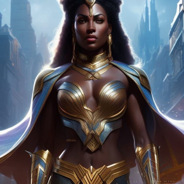 Egyptian Wonder Woman Digital Art Nouveau Portrait