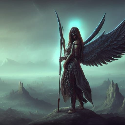 Detailed Angel of Death Fantasy Concept Art