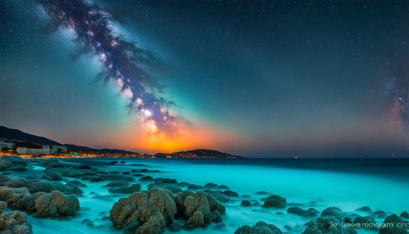 Tropical Azure Dome: Night Beach Scene