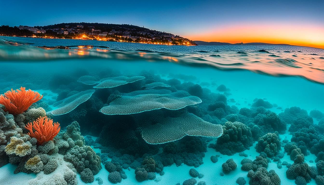 Tropical Azure Dome: A Coral and Turquoise Seascape